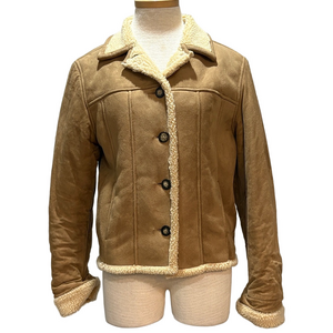 Natural Reflections sz S fix suede and sherpa lined coat